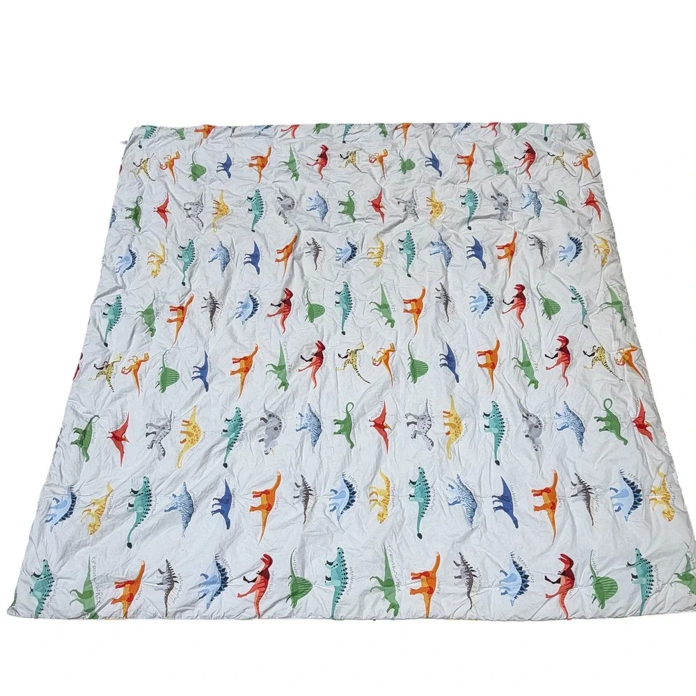 Pottery Barn Kids Finn Dino Full Queen Comforter Cotton White Retired Bedding
